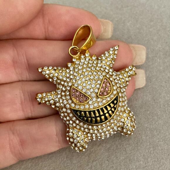 Brand New- Iced GENGAR Pokémon Pendant Medium- Gold - Picture 7 of 9